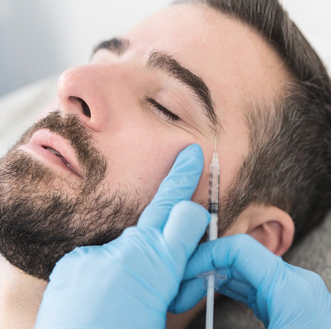Man getting wrinkle treatment in Jacksonville with BOTOX
