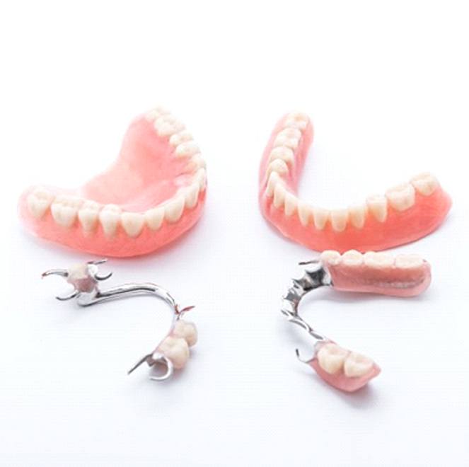 two full dentures and two partials