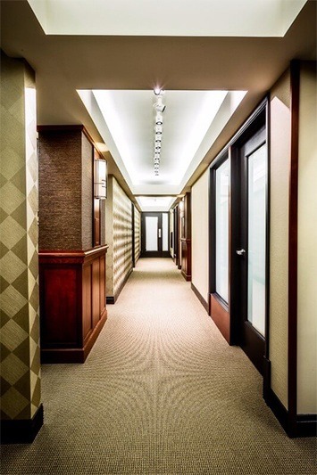 Hallway to dental treatment rooms