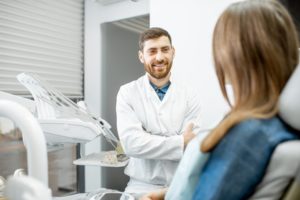 discussing Invisalign with patient