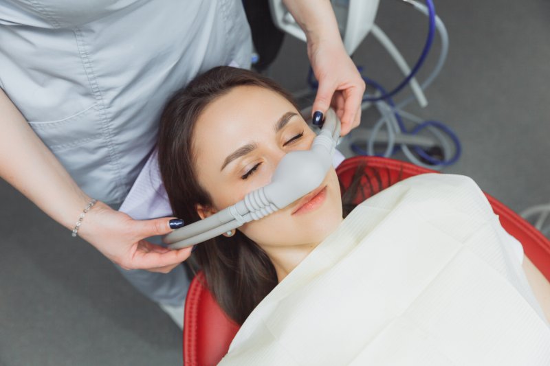 patient receiving nitrous oxide sedation