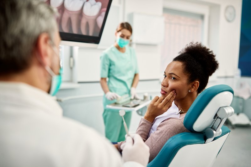 Woman in the dental chair