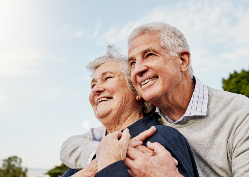 Senior couple smiling